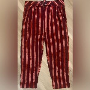 Free People high waisted striped capri pants